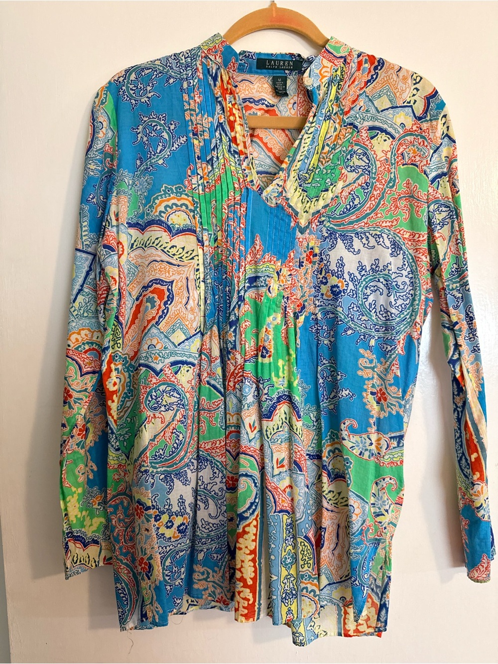 Lauren Ralph Lauren Blue Paisley Long-Sleeve Women’s Shirt